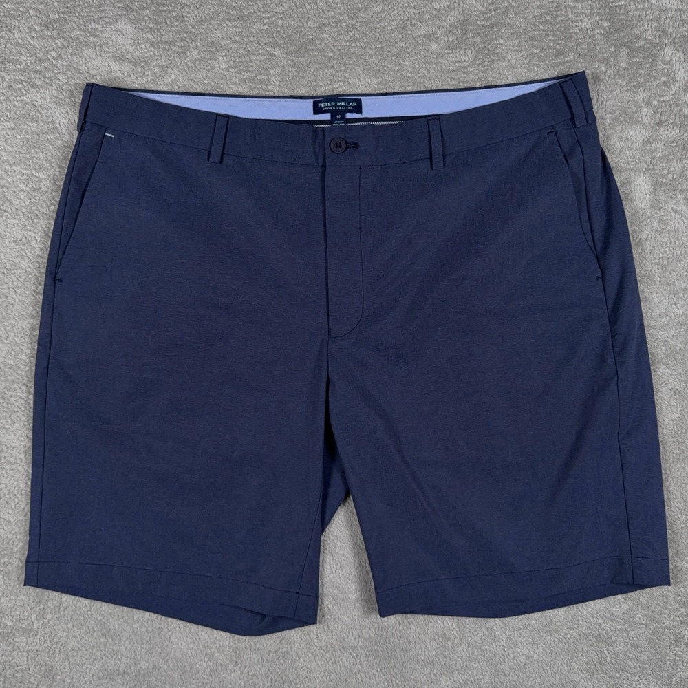 Peter Millar Shorts Mens 40 Navy Surge Crown Crafted Tailored Fit Stretch Chino